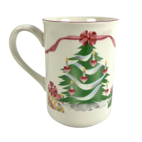 Sango Home for Christmas 1992 Indonesia Black Mark #4829 Tall Mug 4.25" - Picture 1 of 8